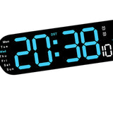 Maxbell Digital Alarm Clock with Temperature Display for Living Room NightStand Dorm Blue