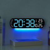 Maxbell Digital Alarm Clock with Temperature Display for Living Room NightStand Dorm Blue