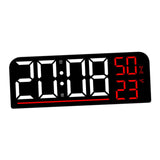 Maxbell Digital Alarm Clock Modern 12/24H Dual Alarm Settings for Dorm Bedroom Shelf Red