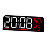 Maxbell Digital Alarm Clock Modern 12/24H Dual Alarm Settings for Dorm Bedroom Shelf Red