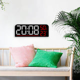 Maxbell Digital Alarm Clock Modern 12/24H Dual Alarm Settings for Dorm Bedroom Shelf Red