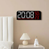 Maxbell Digital Alarm Clock Modern 12/24H Dual Alarm Settings for Dorm Bedroom Shelf Red