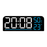 Maxbell Digital Alarm Clock Modern 12/24H Dual Alarm Settings for Dorm Bedroom Shelf Blue