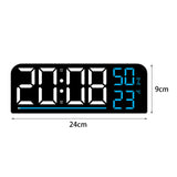 Maxbell Digital Alarm Clock Modern 12/24H Dual Alarm Settings for Dorm Bedroom Shelf Blue