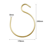 Maxbell S Hanging Hook Closet Hook Metal Aluminum Alloy Hook for Clothes Plants Home gold