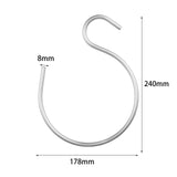 Maxbell S Hanging Hook Closet Hook Metal Aluminum Alloy Hook for Clothes Plants Home silver