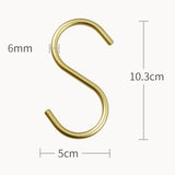 Maxbell Hanging Hook Closet Hook Organizer Aluminum Alloy Hook for Clothes Bags Cups Gold S Shaped