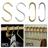 Maxbell Hanging Hook Closet Hook Organizer Aluminum Alloy Hook for Clothes Bags Cups Gold S Shaped