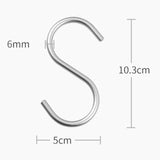 Maxbell Hanging Hook Closet Hook Organizer Aluminum Alloy Hook for Clothes Bags Cups Silver S Shaped