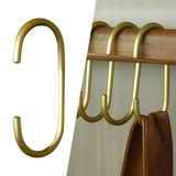 Maxbell Hanging Hook Closet Hook Organizer Aluminum Alloy Hook for Clothes Bags Cups Gold C Shaped