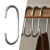 Maxbell Hanging Hook Closet Hook Organizer Aluminum Alloy Hook for Clothes Bags Cups Silver C Shaped