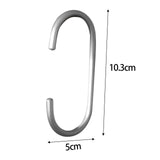 Maxbell Hanging Hook Closet Hook Organizer Aluminum Alloy Hook for Clothes Bags Cups Silver C Shaped