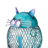 Maxbell Iron Cat Money Bank Hollowed Out Change Jar Cute Desk Ornament for Bookshelf