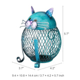 Maxbell Iron Cat Money Bank Hollowed Out Change Jar Cute Desk Ornament for Bookshelf