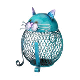 Maxbell Iron Cat Money Bank Hollowed Out Change Jar Cute Desk Ornament for Bookshelf