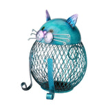 Maxbell Iron Cat Money Bank Hollowed Out Change Jar Cute Desk Ornament for Bookshelf