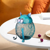 Maxbell Iron Cat Money Bank Hollowed Out Change Jar Cute Desk Ornament for Bookshelf