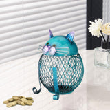 Maxbell Iron Cat Money Bank Hollowed Out Change Jar Cute Desk Ornament for Bookshelf