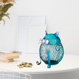 Maxbell Iron Cat Money Bank Hollowed Out Change Jar Cute Desk Ornament for Bookshelf