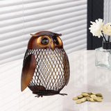 Maxbell Metal Owl Money Bank Reticulated Piggy Bank Cute for Birthday Christmas Gift