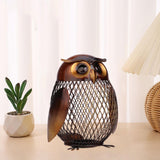 Maxbell Metal Owl Money Bank Reticulated Piggy Bank Cute for Birthday Christmas Gift