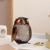 Maxbell Metal Owl Money Bank Reticulated Piggy Bank Cute for Birthday Christmas Gift