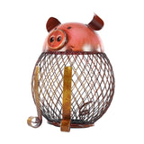 Maxbell Iron Pig Money Bank Hollowed Out Change Jar Cute for Birthday Christmas Gift