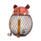 Maxbell Iron Pig Money Bank Hollowed Out Change Jar Cute for Birthday Christmas Gift