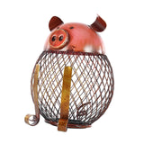 Maxbell Iron Pig Money Bank Hollowed Out Change Jar Cute for Birthday Christmas Gift