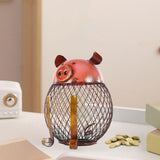 Maxbell Iron Pig Money Bank Hollowed Out Change Jar Cute for Birthday Christmas Gift