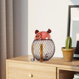 Maxbell Iron Pig Money Bank Hollowed Out Change Jar Cute for Birthday Christmas Gift