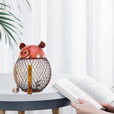 Maxbell Iron Pig Money Bank Hollowed Out Change Jar Cute for Birthday Christmas Gift