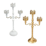 Maxbell Metal Candelabra Pillar Candle Holder for Festivals Living Room Thanksgiving White