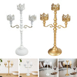Maxbell Metal Candelabra Pillar Candle Holder for Festivals Living Room Thanksgiving White