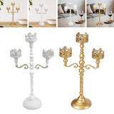 Maxbell Metal Candelabra Pillar Candle Holder for Festivals Living Room Thanksgiving White