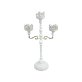 Maxbell Metal Candelabra Pillar Candle Holder for Festivals Living Room Thanksgiving White