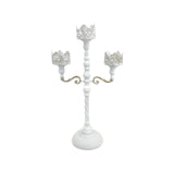Maxbell Metal Candelabra Pillar Candle Holder for Festivals Living Room Thanksgiving White