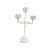 Maxbell Metal Candelabra Pillar Candle Holder for Festivals Living Room Thanksgiving White