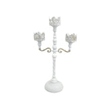 Maxbell Metal Candelabra Pillar Candle Holder for Festivals Living Room Thanksgiving White