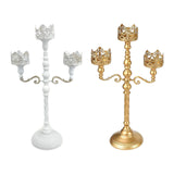 Maxbell Metal Candelabra Pillar Candle Holder for Festivals Living Room Thanksgiving White