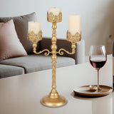 Maxbell Metal Candelabra Pillar Candle Holder for Festivals Living Room Thanksgiving Gold