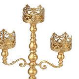 Maxbell Metal Candelabra Pillar Candle Holder for Festivals Living Room Thanksgiving Gold