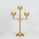 Maxbell Metal Candelabra Pillar Candle Holder for Festivals Living Room Thanksgiving Gold