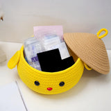 Maxbell Cotton Rope Storage Box Cute Dog Woven Box for Sundries Snack Towels Large