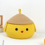 Maxbell Cotton Rope Storage Box Cute Dog Woven Box for Sundries Snack Towels Large
