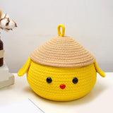 Maxbell Cotton Rope Storage Box Cute Dog Woven Box for Sundries Snack Towels Large