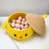 Maxbell Cotton Rope Storage Box Cute Dog Woven Box for Sundries Snack Towels Large