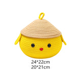 Maxbell Cotton Rope Storage Box Cute Dog Woven Box for Sundries Snack Towels Large