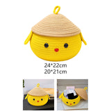 Maxbell Cotton Rope Storage Box Cute Dog Woven Box for Sundries Snack Towels Large