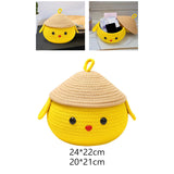 Maxbell Cotton Rope Storage Box Cute Dog Woven Box for Sundries Snack Towels Large